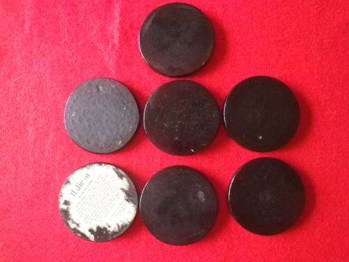 RHODESIAN PERIOD - 7 X RESIN COASTERS - 5 X CORPS + RhAF + INTAF.  DIAMETER 8cm ( 1052)