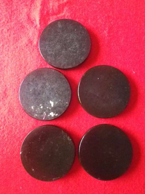 RHODESIAN PERIOD - 5 X RESIN COASTERS - GREYS, RLI, RR, RAR,  RhACR    DIAMETER 8cm           (1051)