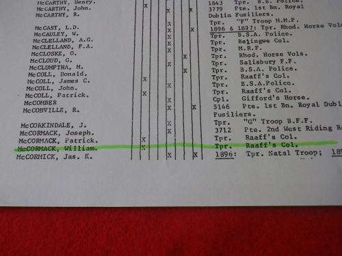 RHODESIA - BSACo.1893 MEDAL-TO TRPR W. McCORMACK- RAAFF`S COLUMN - ORIGINAL RIBBON +BOX +DOCS(3054)