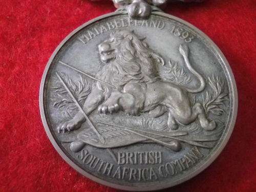 RHODESIA - BSACo.1893 MEDAL-TO TRPR W. McCORMACK- RAAFF`S COLUMN - ORIGINAL RIBBON +BOX +DOCS(3054)