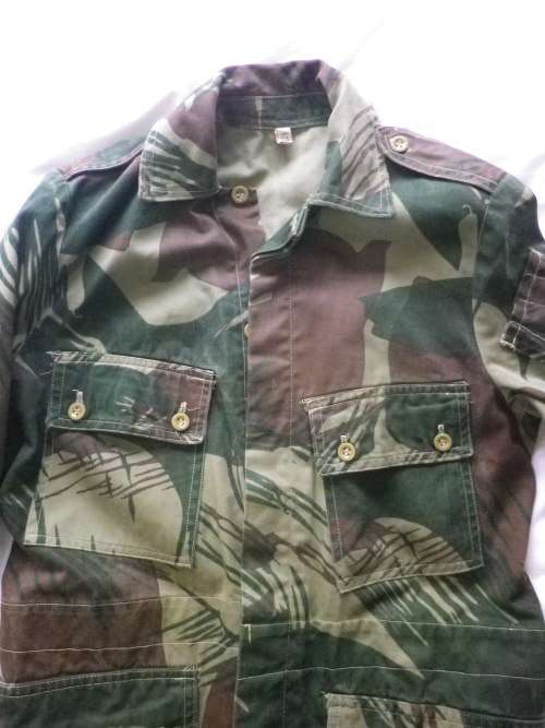 RHODESIAN ARMY - CAMMO COMBAT JACKET SIZE 2  - DRAWSTRING MISSING - GOOD CONDITION      (7727)