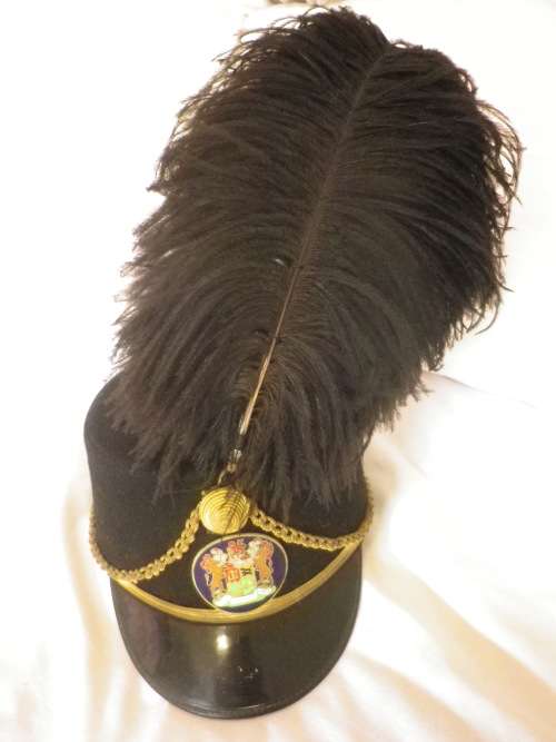 SADF - STATE PRESIDENTS GUARDS CAP + EARLY BADGE + OSTRICH FEATHER     (4841)