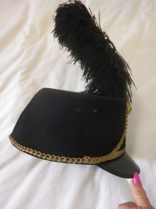 SADF - STATE PRESIDENTS GUARDS CAP + EARLY BADGE + OSTRICH FEATHER     (4841)