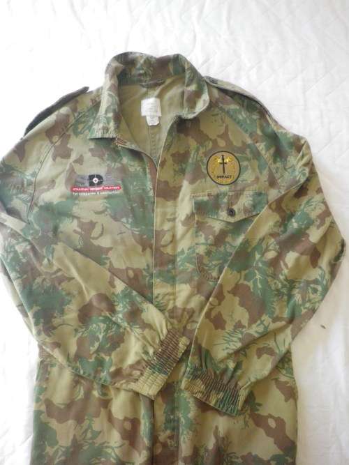 SA POLICE PATT. -  CAMMO OVERALLS TO PRIVATE COMPANY - AS FOUND - UNUSUAL - LARGE SIZE RR117  (2744)
