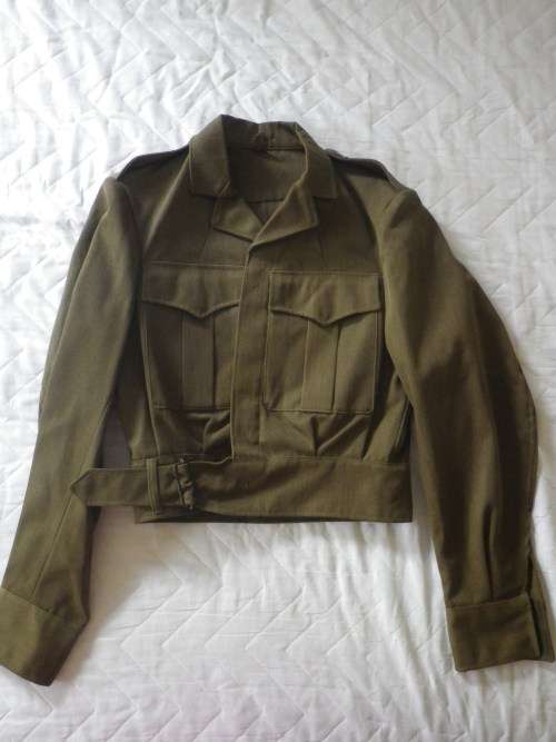 SADF - COMBAT KHAKI BUNNY JACKET + TROUSERS 1970`S  - INSCRIBED - NOTE HOLES IN TROUSERS     (4856)