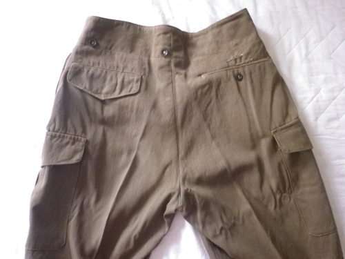 SADF - COMBAT KHAKI BUNNY JACKET + TROUSERS 1970`S  - INSCRIBED - NOTE HOLES IN TROUSERS     (4856)