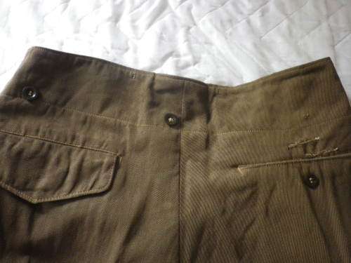 SADF - COMBAT KHAKI BUNNY JACKET + TROUSERS 1970`S  - INSCRIBED - NOTE HOLES IN TROUSERS     (4856)