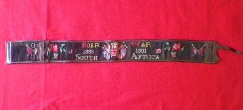 BOER WAR - BRITISH (OFFICER?) POW EMBROIDERED LEATHER BELT -FROM  RAY LEPPAN COLLECTION -RARE - 85cm