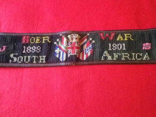 BOER WAR - BRITISH (OFFICER?) POW EMBROIDERED LEATHER BELT -FROM  RAY LEPPAN COLLECTION -RARE - 85cm