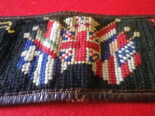 BOER WAR - BRITISH (OFFICER?) POW EMBROIDERED LEATHER BELT -FROM  RAY LEPPAN COLLECTION -RARE - 85cm