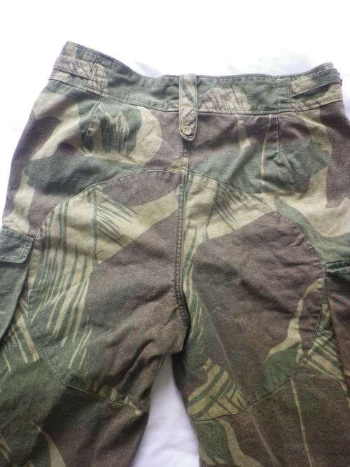 RHODESIAN ARMY - EARLY CAMMO TROUSERS - DENISON MATERIAL - WAIST CLIPS + ELASTICATED  ANKLES (5094)