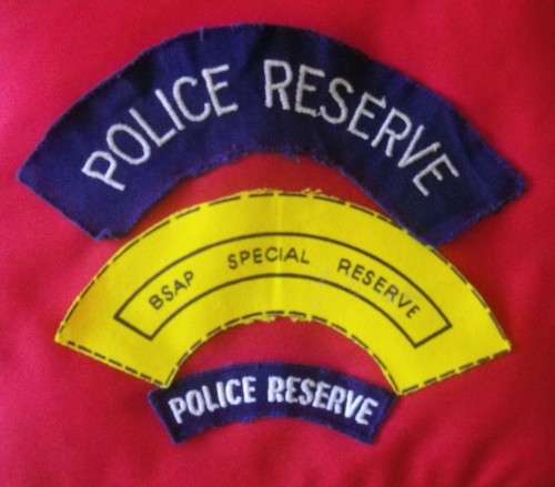 RHODESIA BSAP - POLICE RESERVE + SPECIAL RESERVE CLOTH SHOULDER TITLES   (7856)
