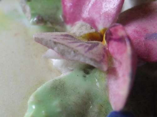 4 SMALLPRETTY  PORCELAIN ITEMS - NOTE 1 CHIP ON FLOWER OF LID OF THE BOX...OTHERS IN GOOD CONDITION