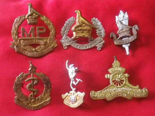 ZIMBABWE ARMY - 6 X EARLY CORPS. BADGES    (7877)