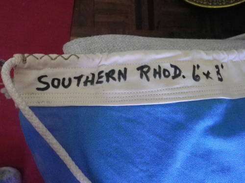 SOUTHERN RHODESIA FLAG - MADE WILLIAM SMITH - INSCRIBED - SIZE 6`X3`-186X90cm  GOOD CONDITION (7894)