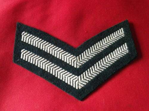 RHODESIAN ARMY - CORPORAL STRIPES FOR GREENS              (7966)