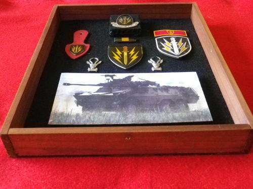 SADF - 61 MECHANISED FRAMED DISPLAY -SEE PICS,  FRAME SIZE 30cm X 24cm               (4898)
