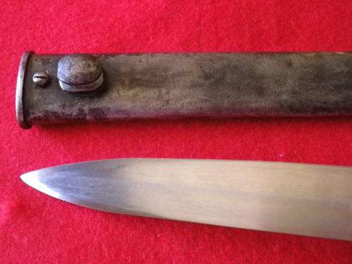 GERMAN ARMY - WW1  ERSATZ BAYONET + SCABBARD FOR MAUSER RIFLE - BLADE LENGTH 24.8CM   (4882)