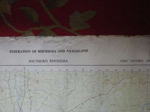 RHODESIA & NYASALAND + RHODESIA 3 X MAPS - FORT VICTORIA - NOTE DAMAGE, DISCOLOURATION (7985)
