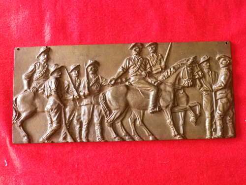 RHODESIA - SHANGANI PATROL MEMORIAL - BRONZE REPLICA PANEL - SIZE 30.8 X 13.6cm -Wt 2.4kgs  (8041)