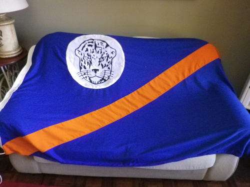 BOPHUTHATSWANA NATIONAL FLAG  -  180 x 120CM- 1986  - MINOR DAMAGE ON ORANGE STRIPE AS SEEN (6078b)