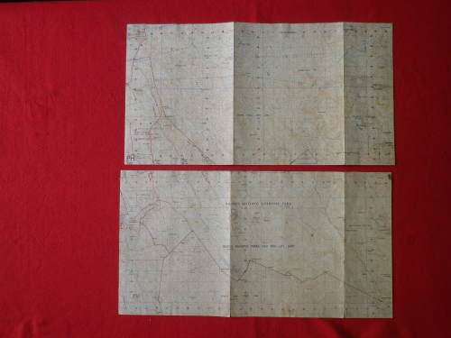 RHODESIA NATIONAL PARKS - 2 X MAP SECTIONS OF MATOPOS NP. - USED ON PATROLS    (8068)