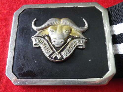 SADF - 32 BATTALION STABLE BELT - MAX LENGTH WHEN ASSEMBLED   97CM / 38`    (2905)