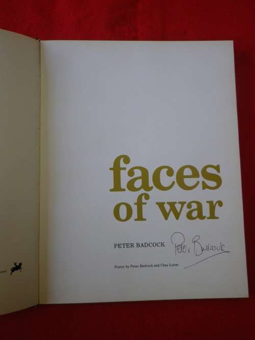 RHODESIA - `FACES OF WAR` BY PETER BADCOCK - SIGNED - 1980  - UNCOMMON   (8102)