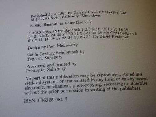 RHODESIA - `FACES OF WAR` BY PETER BADCOCK - SIGNED - 1980  - UNCOMMON   (8102)