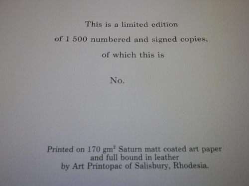 RHODESIA - `SHADOWS OF WAR` BY PETER BADCOCK - SIGNED - 1978 - IN SLIP CASE - RARE - SEE BELOW(8101)