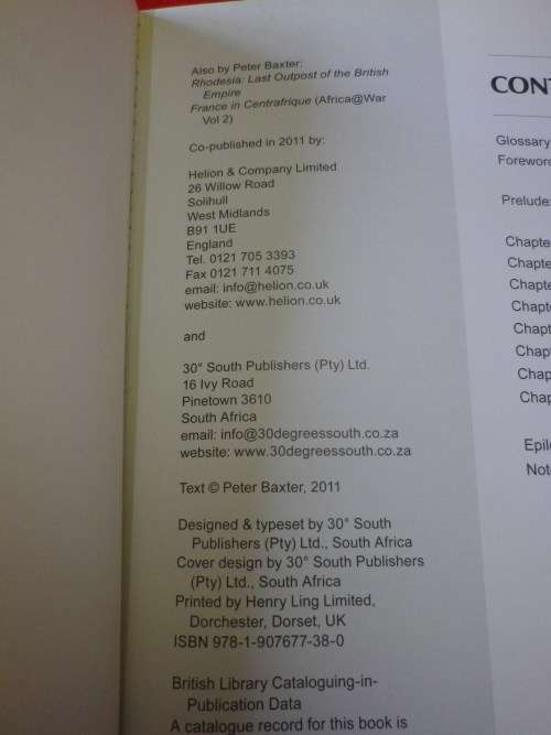 RHODESIA - `SELOUS SCOUTS ` AFRICA@WAR VOL. 4  -BY  PETER BAXTER - SC 64 Pgs              (8143)