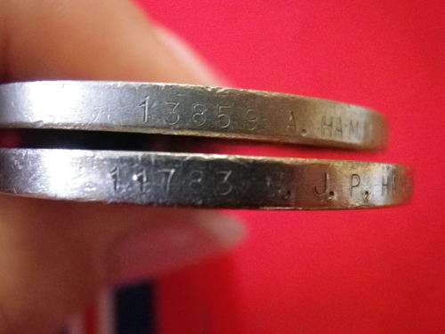 WW2 1939-45 WAR MEDALS TO 13859 A. HAMILTON + 11783 M.J.P HAMILTON - PRESUME RELATIVES (4028)