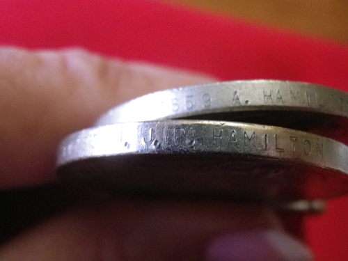 WW2 1939-45 WAR MEDALS TO 13859 A. HAMILTON + 11783 M.J.P HAMILTON - PRESUME RELATIVES (4028)
