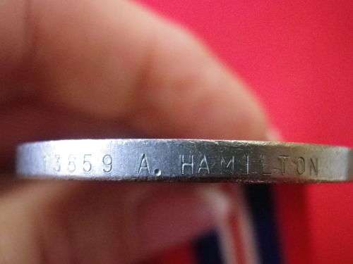 WW2 1939-45 WAR MEDALS TO 13859 A. HAMILTON + 11783 M.J.P HAMILTON - PRESUME RELATIVES (4028)