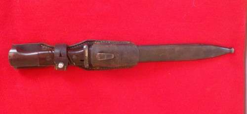 GERMAN WW2 MAUSER K98 RIFLE BAYONET + SCABBARD - MATCHING NUMBERS + FROG - READ MORE BELOW  (4078)