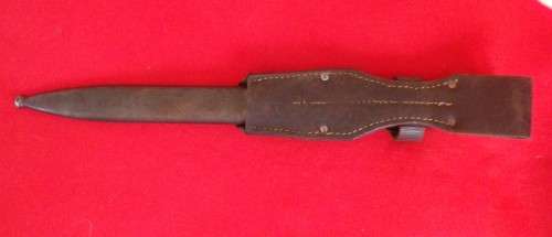 GERMAN WW2 MAUSER K98 RIFLE BAYONET + SCABBARD - MATCHING NUMBERS + FROG - READ MORE BELOW  (4078)