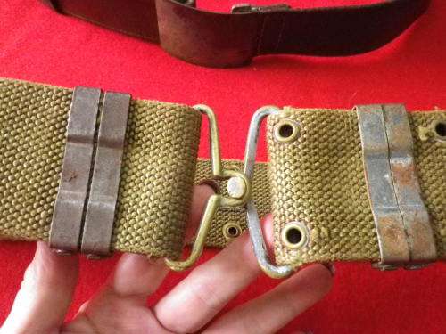 RHODESIAN WAR PICK UP - EX ZIPRA 2 X WEB BELTS - SIZES BELOW   (4117)