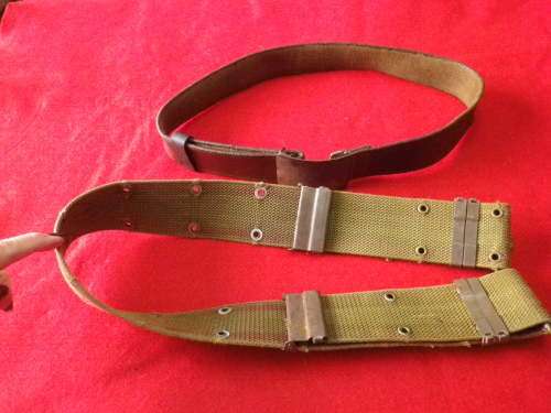 RHODESIAN WAR PICK UP - EX ZIPRA 2 X WEB BELTS - SIZES BELOW   (4117)