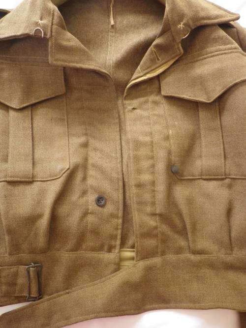 SA UNION FORCES - WW2 ? BATTLE DRESS JACKET SA UNION STAMPED - NOTE CONDITION, MOTHING,FREYING (4112