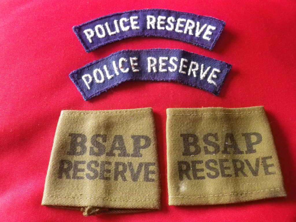 RHODESIA BSAP - RESERVISTS SLIP ONS + SHOULDER TITLES    (8252)