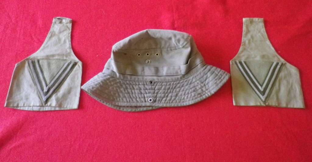 SADF - `BOSHOED` + CORPORALS BRASSARDS - MINOR HOLES ON HAT - SIZE 59cm/23`   (2931)