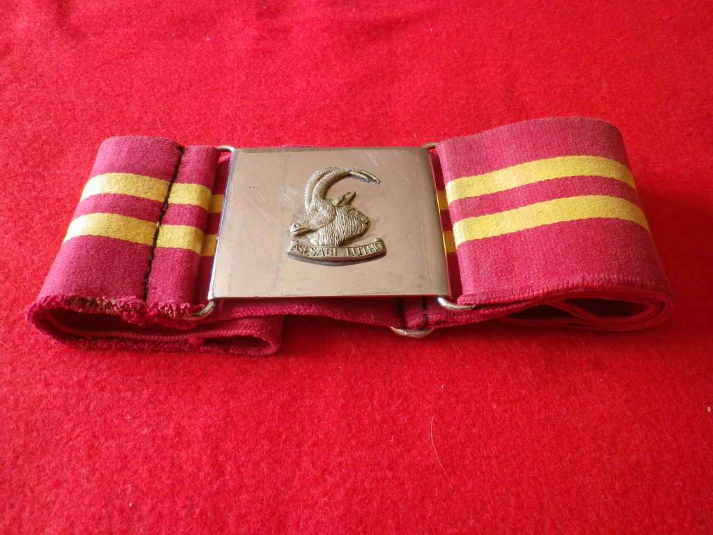 RHODESIAN ARMOURED CAR REGT.  STABLE BELT - MAX LENGTH 97CM / 38`- BADGE GLUED - INSCRIBED   (8280)