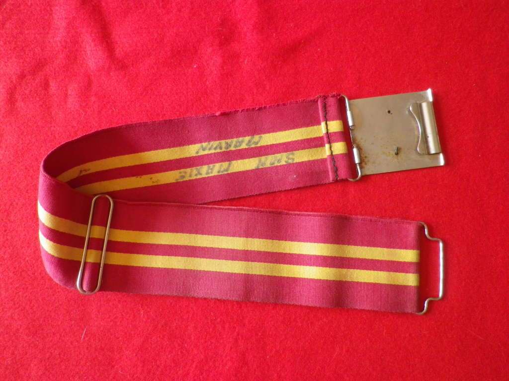 RHODESIAN ARMOURED CAR REGT.  STABLE BELT - MAX LENGTH 97CM / 38`- BADGE GLUED - INSCRIBED   (8280)