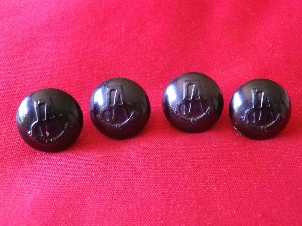RHODESIA INTERNAL AFFAIRS - 4 ANODISED BUTTONS - MADE REUTELER - UNCOMMON   19mm OD.     (8301)