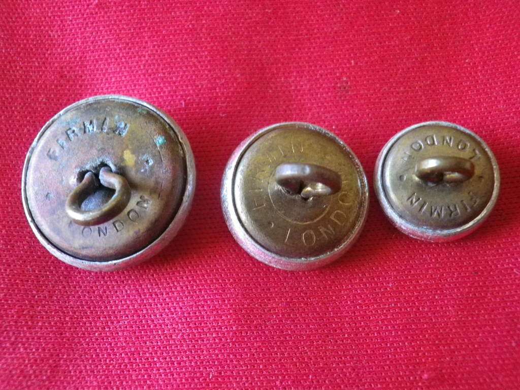 RHODESIAN LIGHT INFANTRY SET ANODISED TUNIC BUTTONS - DISCONTINUED 1971 - FIRMIN 13/16/19mm OD(8366)