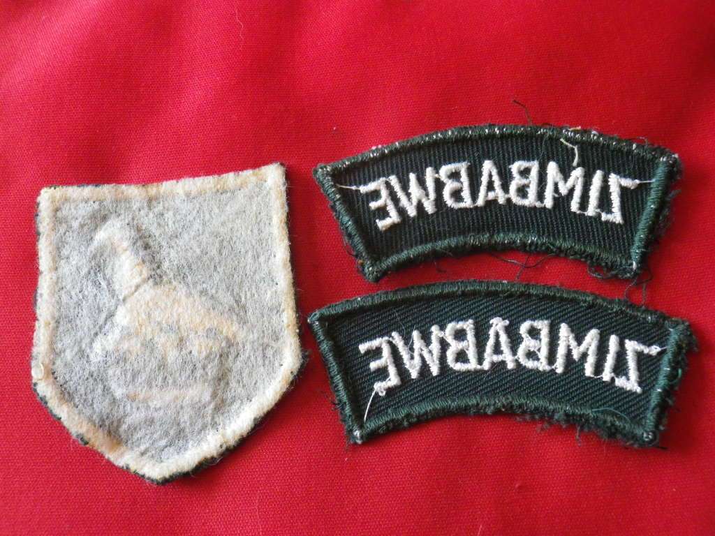 ZIMBABWE ARMY - RH SHOULDER PATCH + PAIR TITLES         (8383)
