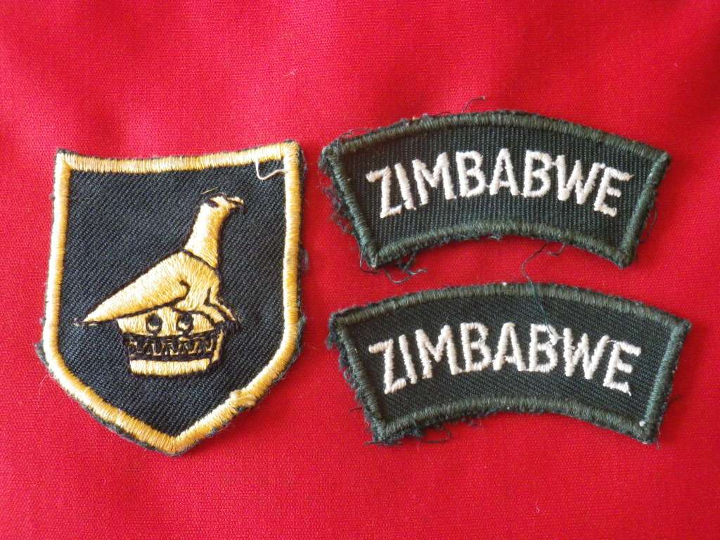 ZIMBABWE ARMY - RH SHOULDER PATCH + PAIR TITLES         (8383)