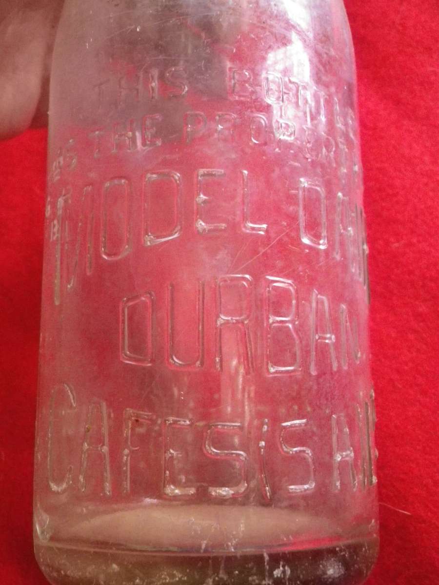 MODEL DAIRY DURBAN,  3 X OLD MILK BOTTLES 2X HALF PINT+ 1 PINT - HAS IMPERIAL STAMPS (8444)