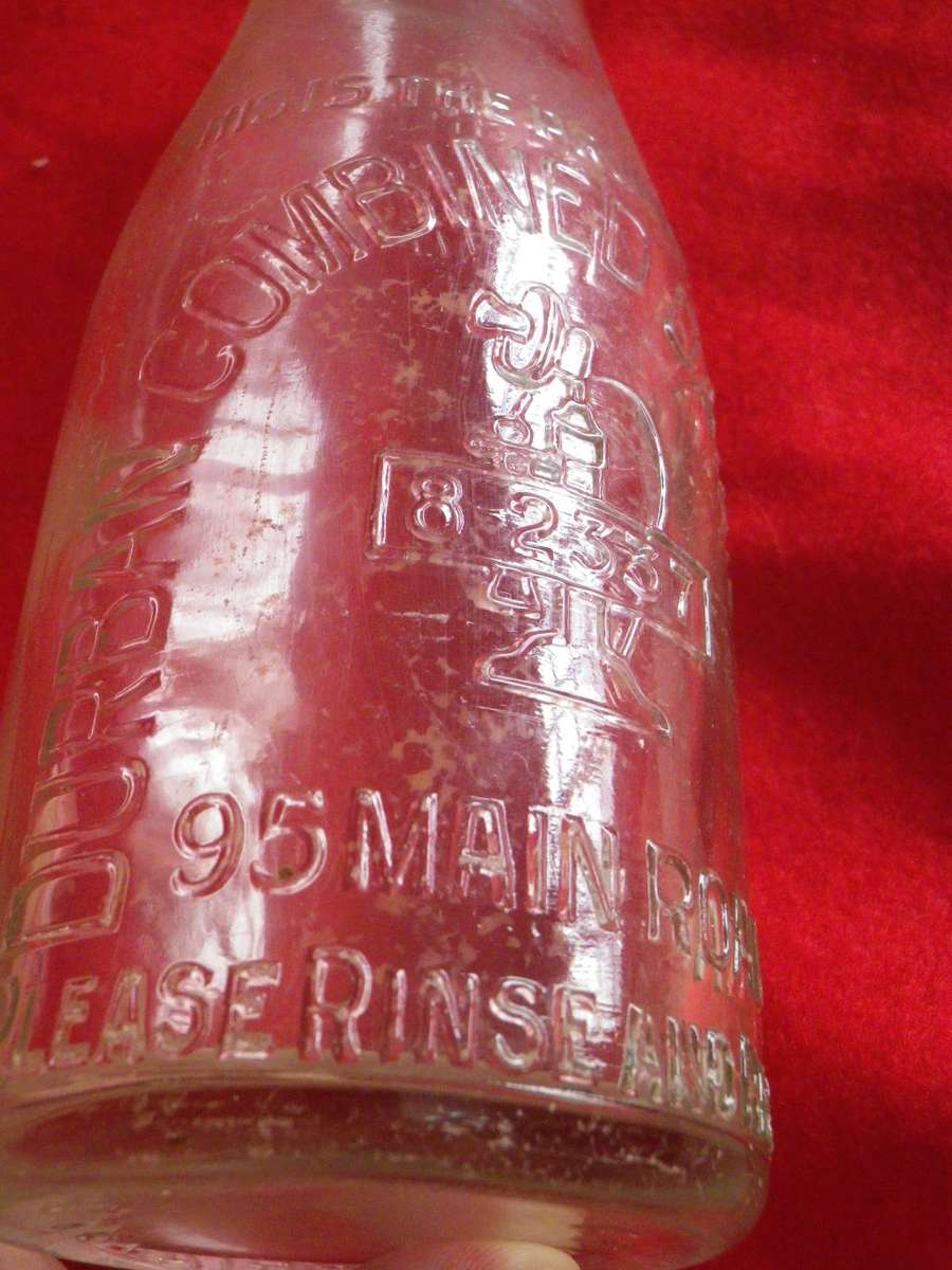 4 X OLD MILK BOTTLES - DAIRY NAMES BELOW - 3 X HALF PINT+ 1 PINT - ALL HAVE IMPERIAL STAMPS (8445)