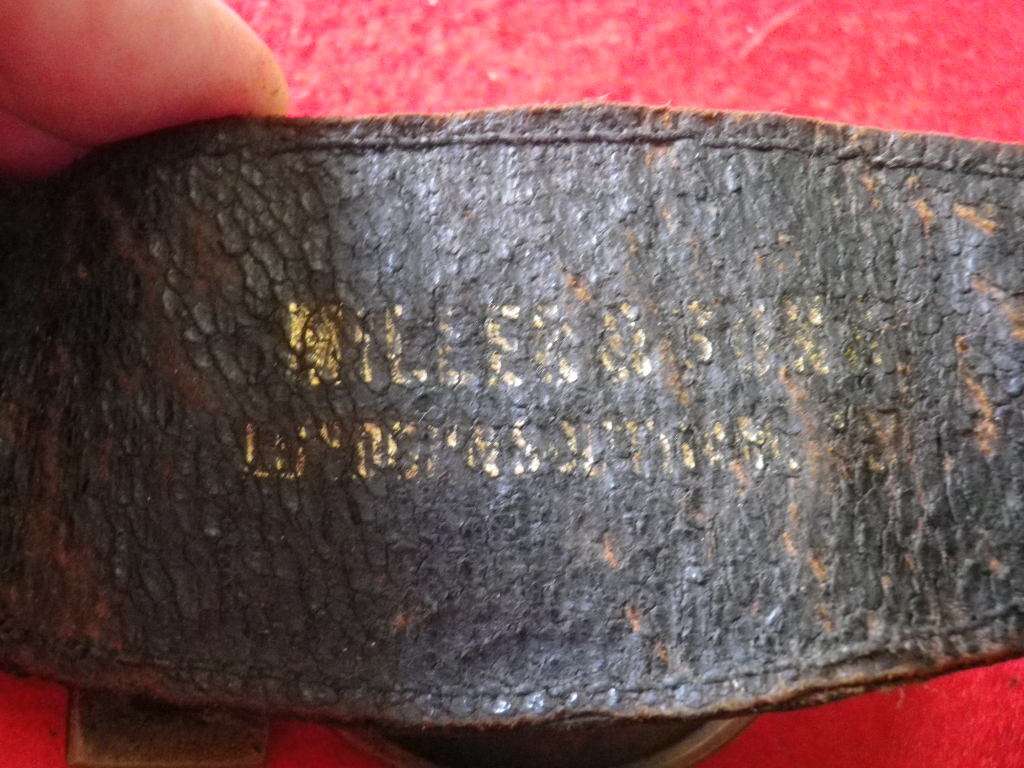 ROYAL NAVY - ROYAL NAVAL RESERVE WW1 OFFICERS SWORD BELT + CLASP - MAX LENGTH 87cm/34`  (4216)